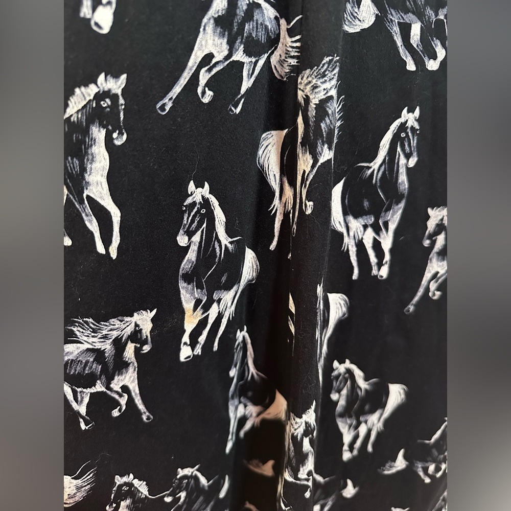 [RARE] Eva Rose Horse Print V-Neck Fit & Flare Dress - POCKETS! Small - Picture 6 of 10
